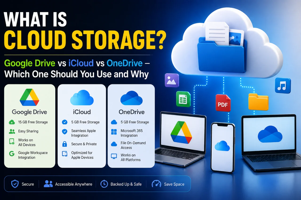 What is Cloud Storage? Google Drive vs iCloud vs OneDrive — Which One Should You Use and Why